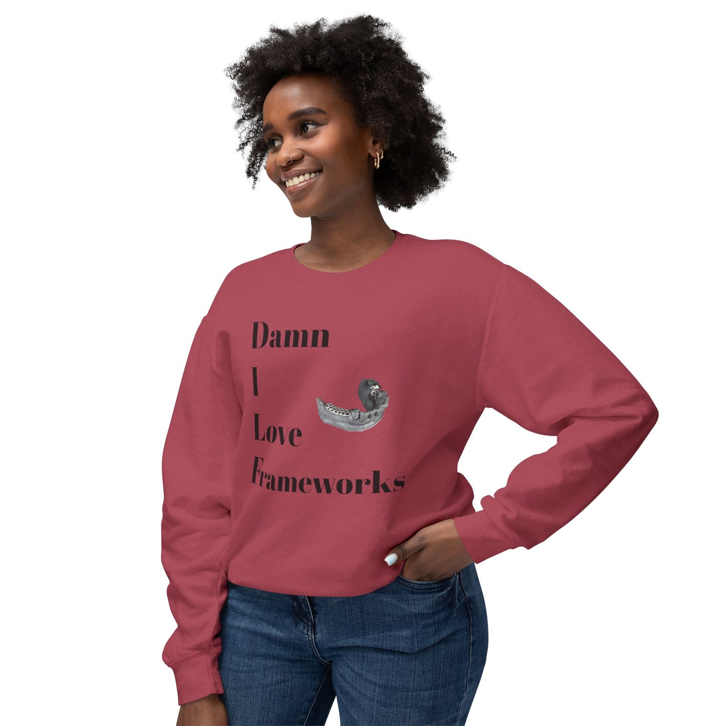 Funny Dental DILF Unisex Lightweight Crewneck Sweatshirt