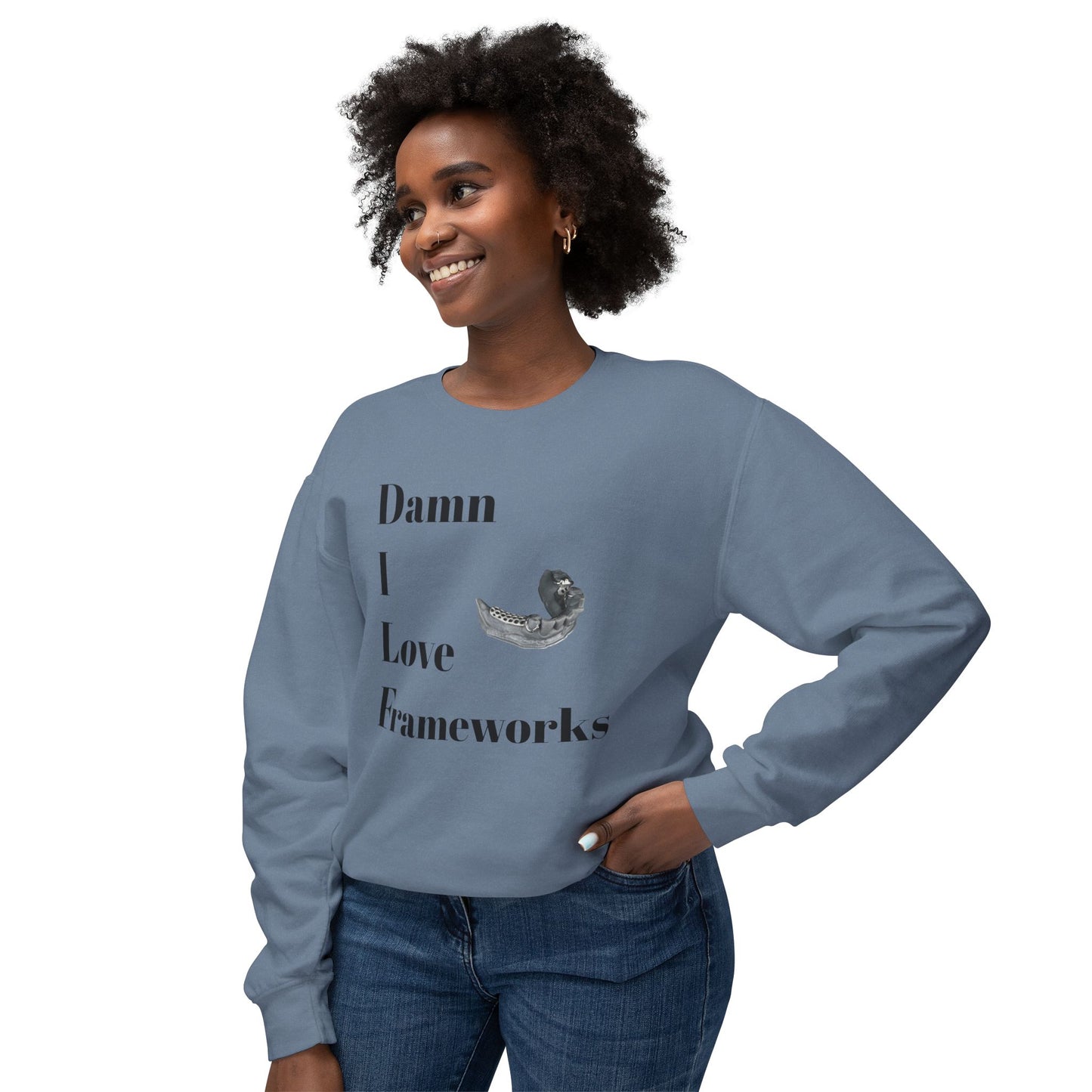 Funny Dental DILF Unisex Lightweight Crewneck Sweatshirt