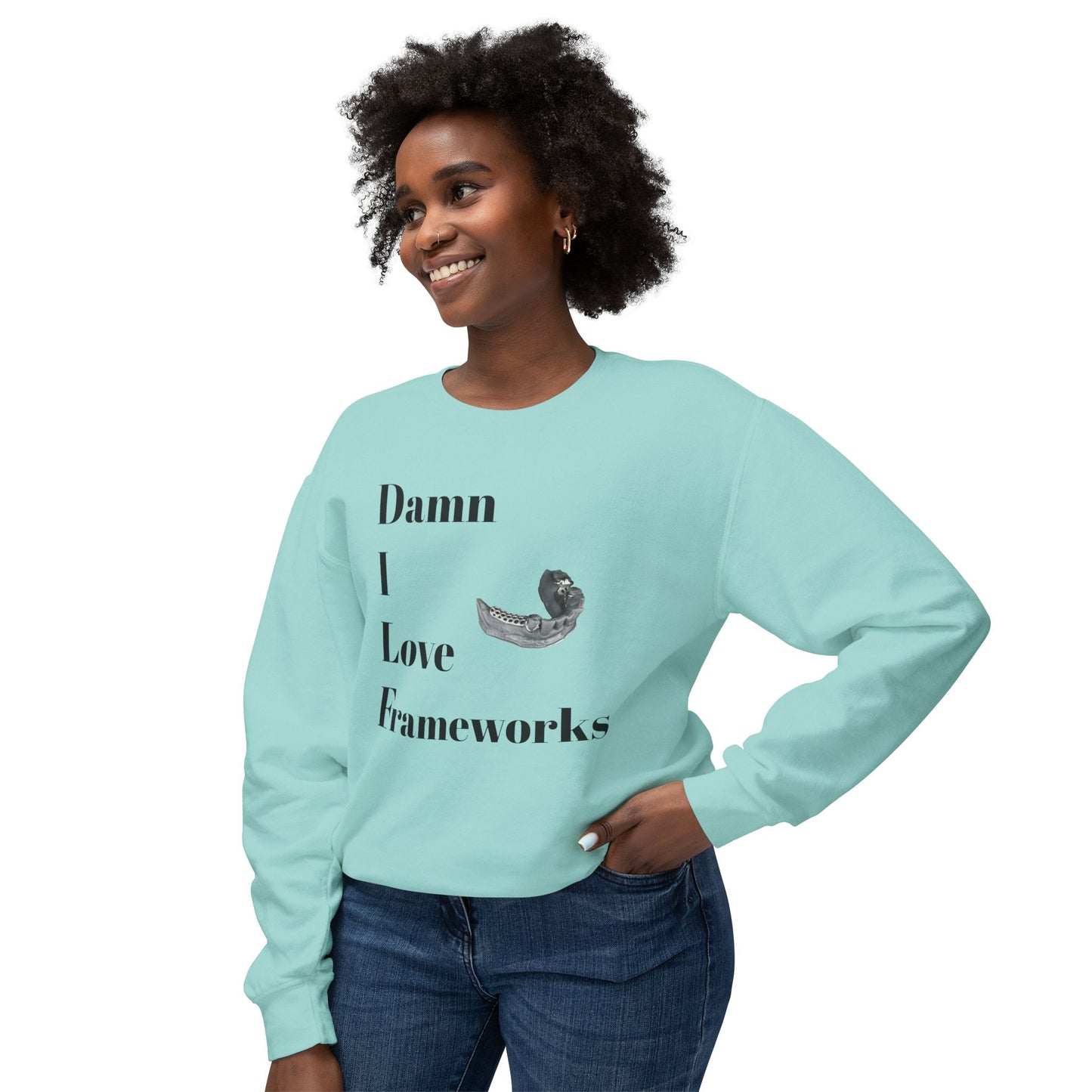 Funny Dental DILF Unisex Lightweight Crewneck Sweatshirt