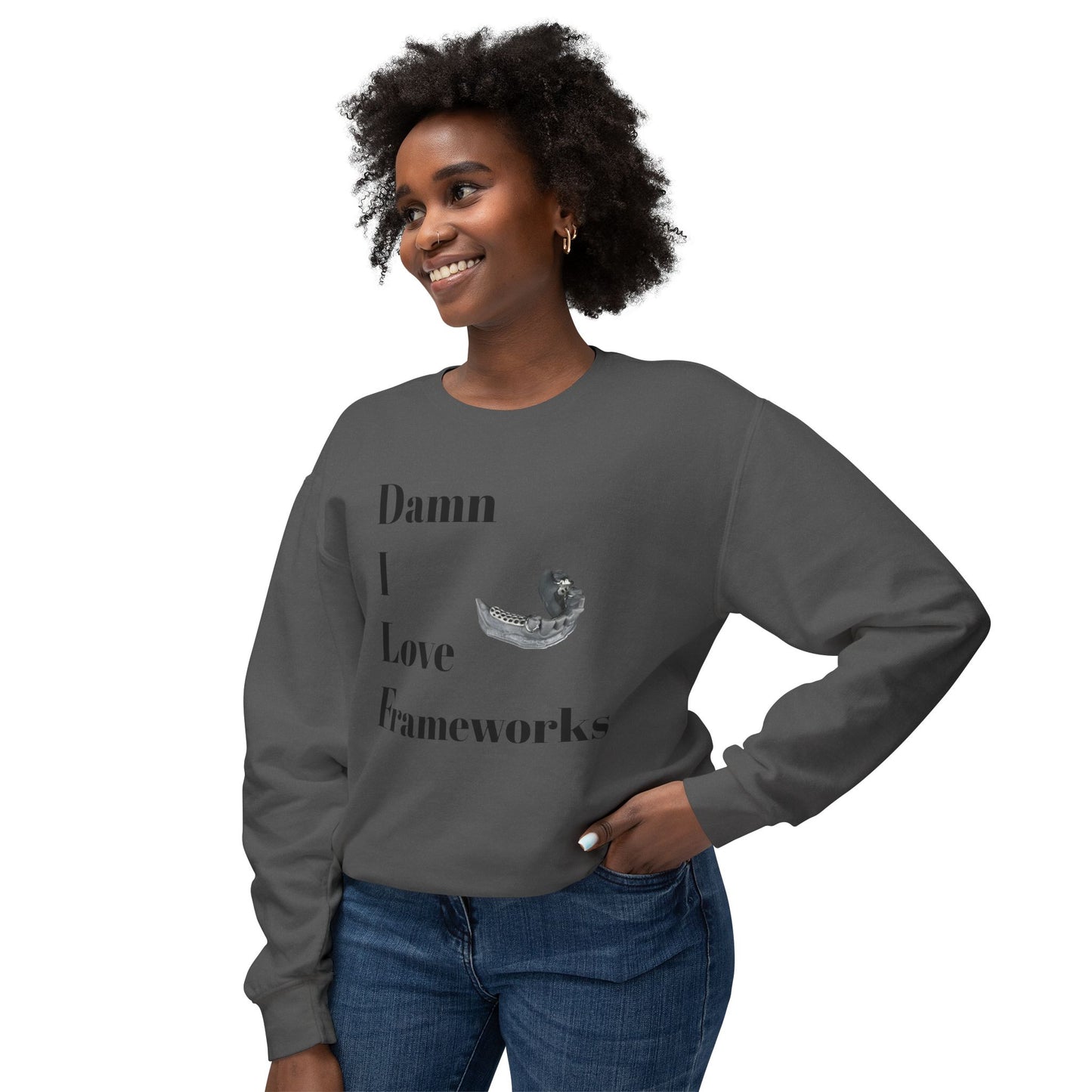 Funny Dental DILF Unisex Lightweight Crewneck Sweatshirt